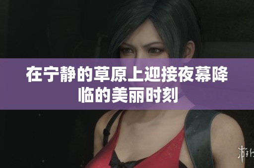 在寧靜的草原上迎接夜幕降臨的美麗時刻
