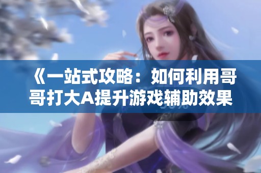 《一站式攻略：如何利用哥哥打大A提升游戲輔助效果》
