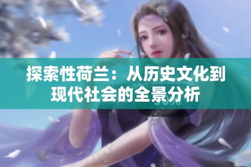 探索性荷蘭：從歷史文化到現(xiàn)代社會的全景分析