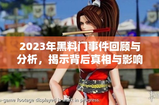 2023年黑料門事件回顧與分析，揭示背后真相與影響