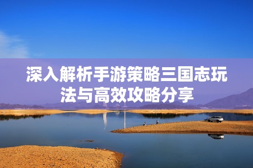 深入解析手游策略三國(guó)志玩法與高效攻略分享