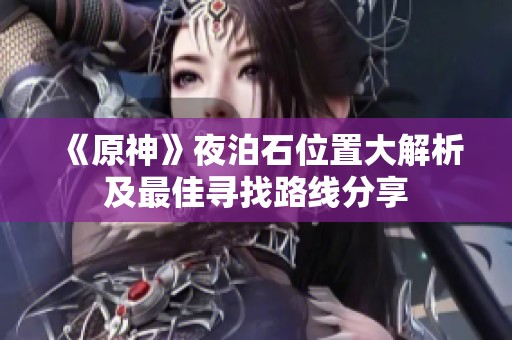 《原神》夜泊石位置大解析及最佳尋找路線分享