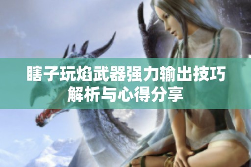 瞎子玩焰武器強力輸出技巧解析與心得分享