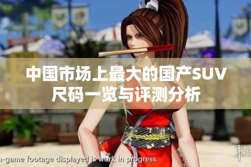 中國市場上最大的國產SUV尺碼一覽與評測分析
