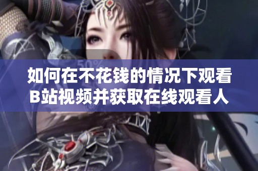 如何在不花錢的情況下觀看B站視頻并獲取在線觀看人數信息