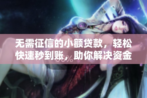 無需征信的小額貸款，輕松快速秒到賬，助你解決資金難題