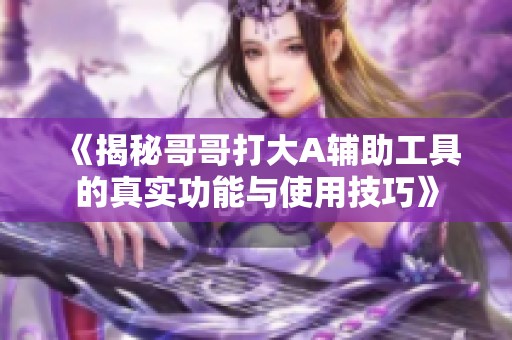 《揭秘哥哥打大A輔助工具的真實功能與使用技巧》