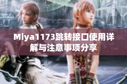 Miya1173跳轉接口使用詳解與注意事項分享
