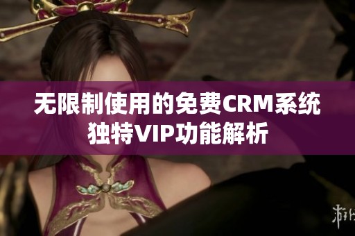 無限制使用的免費CRM系統獨特VIP功能解析