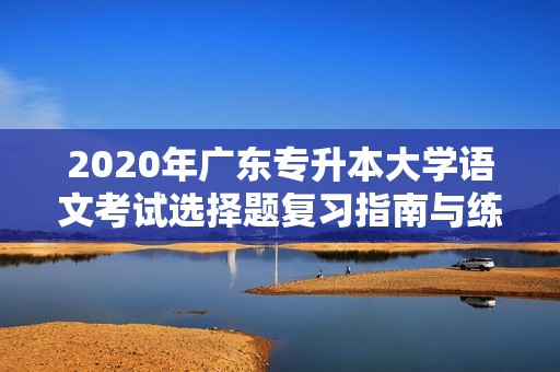 2020年廣東專升本大學語文考試選擇題復習指南與練習資源