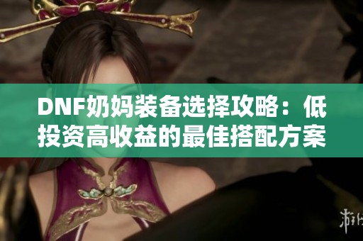 DNF奶媽裝備選擇攻略：低投資高收益的最佳搭配方案