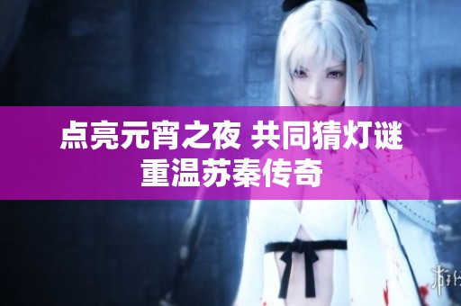 點亮元宵之夜 共同猜燈謎重溫蘇秦傳奇