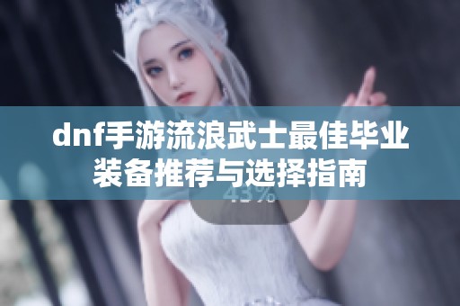 dnf手游流浪武士最佳畢業(yè)裝備推薦與選擇指南