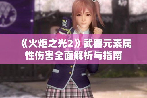 《火炬之光2》武器元素屬性傷害全面解析與指南