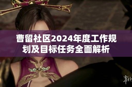 曹留社區2024年度工作規劃及目標任務全面解析