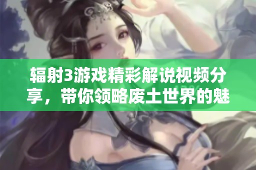 輻射3游戲精彩解說視頻分享，帶你領略廢土世界的魅力