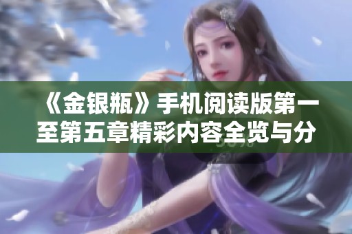 《金銀瓶》手機(jī)閱讀版第一至第五章精彩內(nèi)容全覽與分析