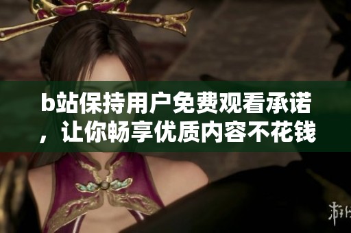 b站保持用戶免費觀看承諾，讓你暢享優質內容不花錢