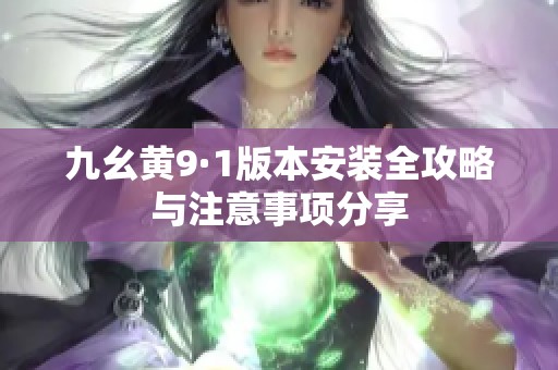 九幺黃9·1版本安裝全攻略與注意事項分享