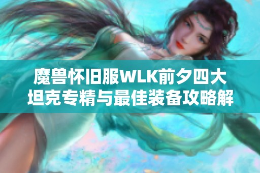 魔獸懷舊服WLK前夕四大坦克專精與最佳裝備攻略解析