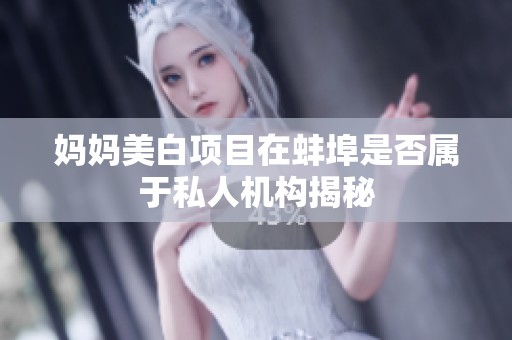 媽媽美白項目在蚌埠是否屬于私人機(jī)構(gòu)揭秘