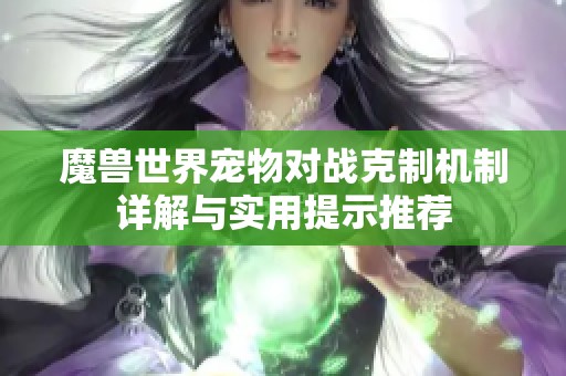 魔獸世界寵物對戰克制機制詳解與實用提示推薦