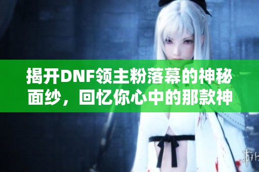 揭開DNF領主粉落幕的神秘面紗，回憶你心中的那款神器記憶