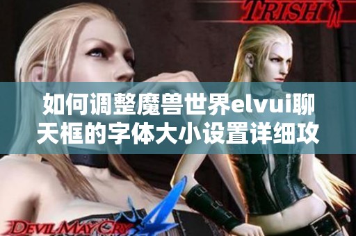 如何調整魔獸世界elvui聊天框的字體大小設置詳細攻略