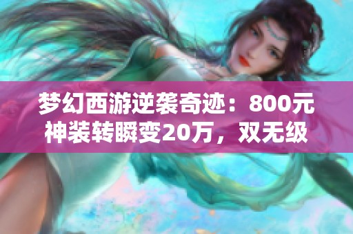 夢幻西游逆襲奇跡：800元神裝轉瞬變20萬，雙無級別鞋子爆不停！
