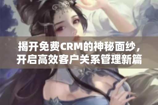 揭開免費(fèi)CRM的神秘面紗，開啟高效客戶關(guān)系管理新篇章