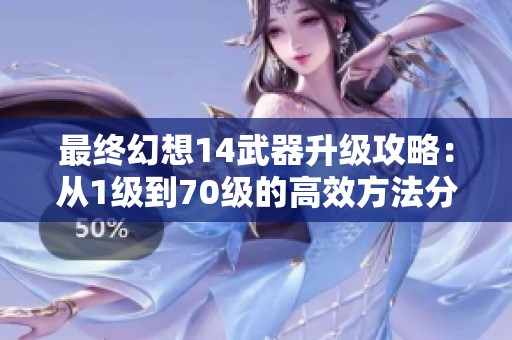 最終幻想14武器升級攻略：從1級到70級的高效方法分享