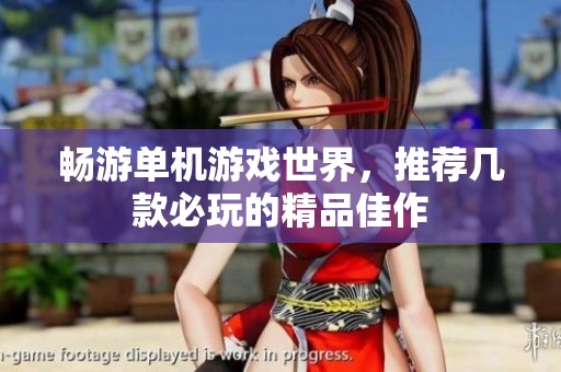 暢游單機游戲世界，推薦幾款必玩的精品佳作