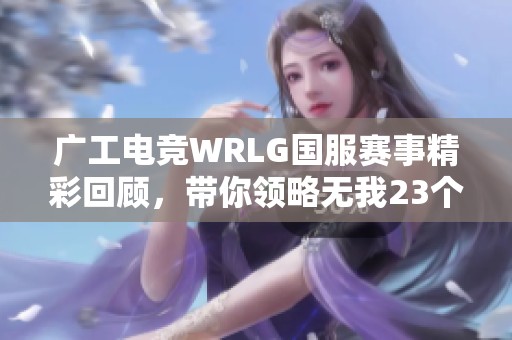 廣工電競WRLG國服賽事精彩回顧，帶你領略無我23個戰隊的風采