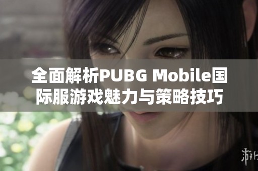 全面解析PUBG Mobile國(guó)際服游戲魅力與策略技巧