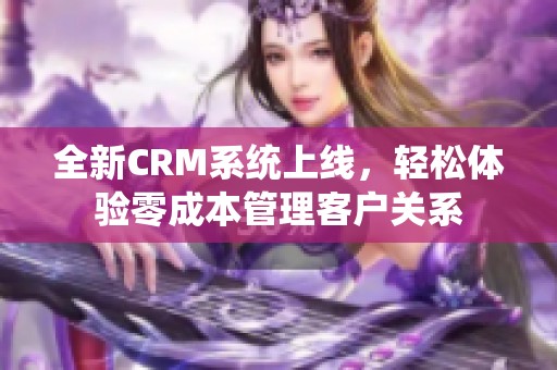 全新CRM系統上線，輕松體驗零成本管理客戶關系