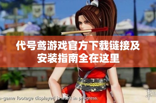 代號鳶游戲官方下載鏈接及安裝指南全在這里