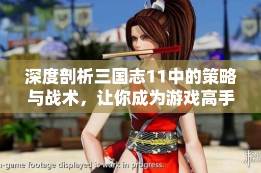 深度剖析三國志11中的策略與戰術，讓你成為游戲高手